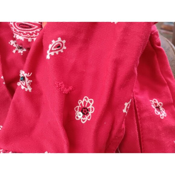 Quacker Factory Red Paisley Denim Jean Jacket, Children's Toddler 3T - Picture 6 of 7